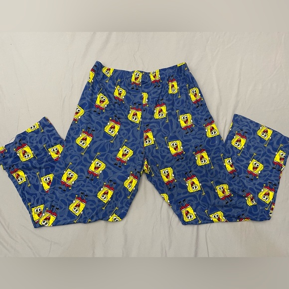 SpongeBob Squarepants Other - SpongeBob SquarePants Pajama Pants Men’s L Blue All-Over Print Lounge Pants